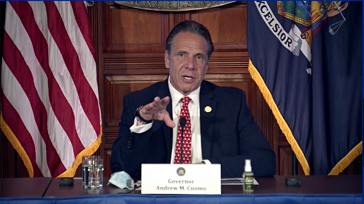New York Gov. Andrew Cuomo speaks during a news conference about the state budget on Wednesday in Albany, N.Y. (AP/Office of the NY Governor)