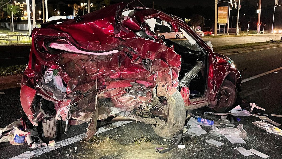 FHP released a photo of the vehicle that was carrying an 11-year-old girl and two other females when it was rear-ended by a car believed to have been street racing.