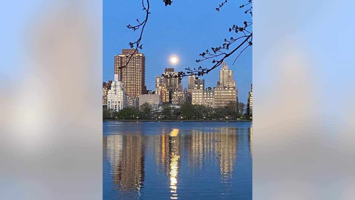 Pink supermoon taken in New York City on April 26, 2021