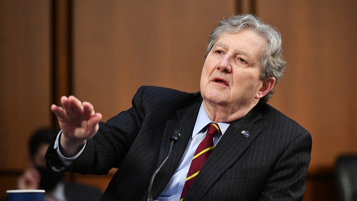 Senator John Kennedy, a Republican from Louisiana, speaks during a Senate Judiciary Committee hearing in Washington, D.C., Photographer: Mandel Ngan/AFP/Bloomberg via Getty Images
