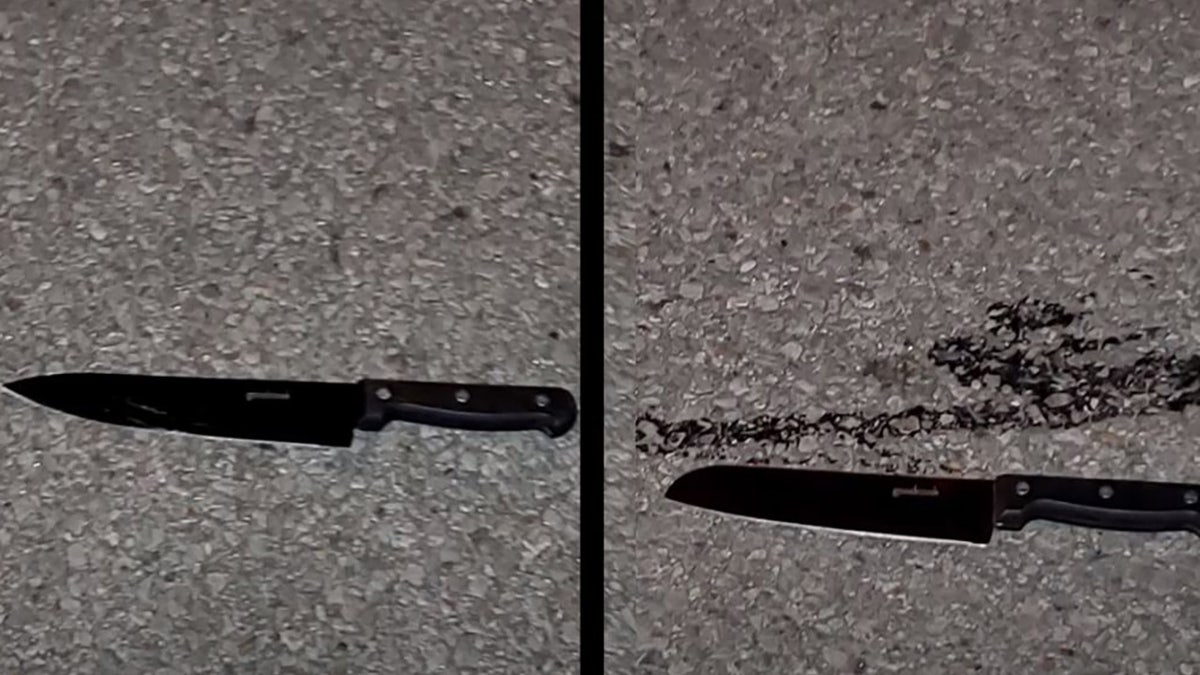 The man got out of the Mercedes with two large butcher knives, one in each hand, police said. (Metro Nashville Police Department)