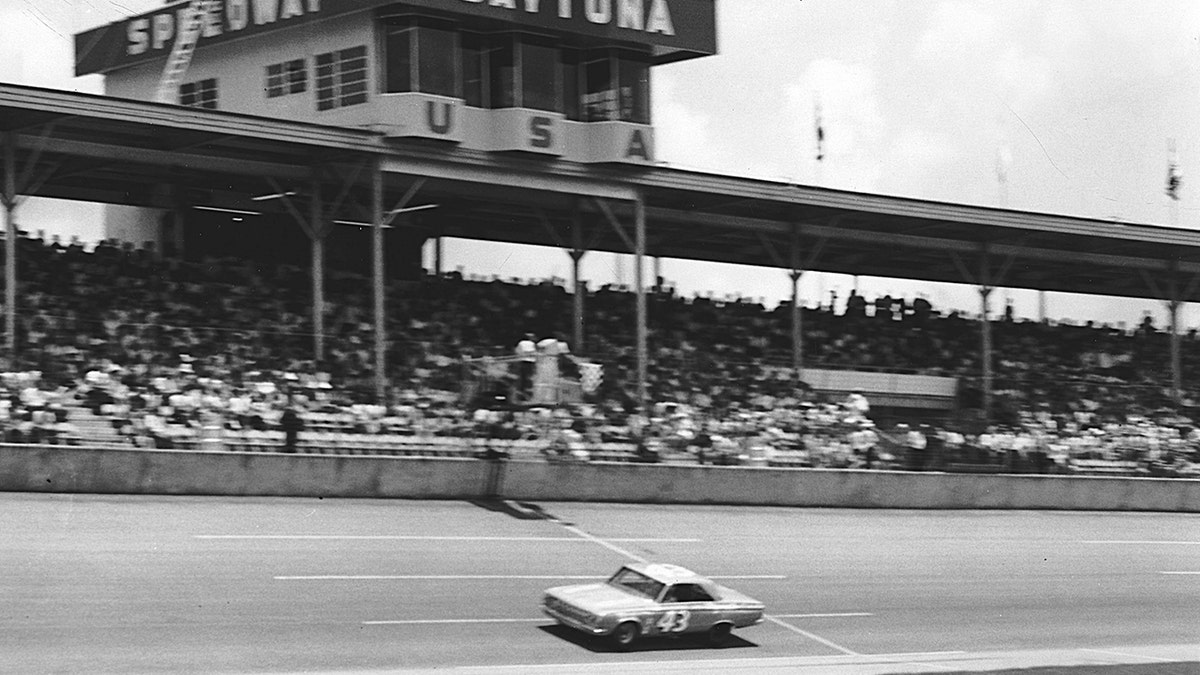 Richard Petty won his first Daytona 500 in 1964 at the wheel of a Hemi-powered Plymouth Belvedere