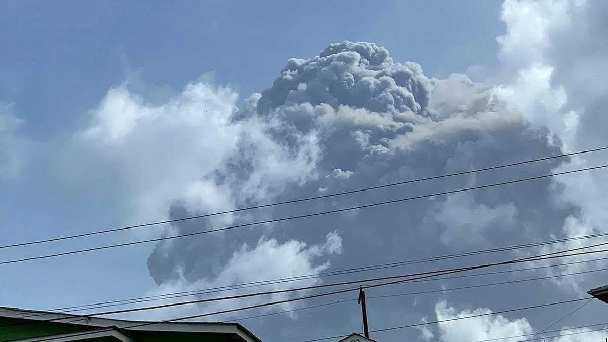 This April 9, 2021, image courtesy Zen Punnett shows the eruption of La Soufriere Volcano from Rillan Hill in Saint Vincent. (Photo by ZEN PUNNETT/Zen Punnett/AFP via Getty Images)