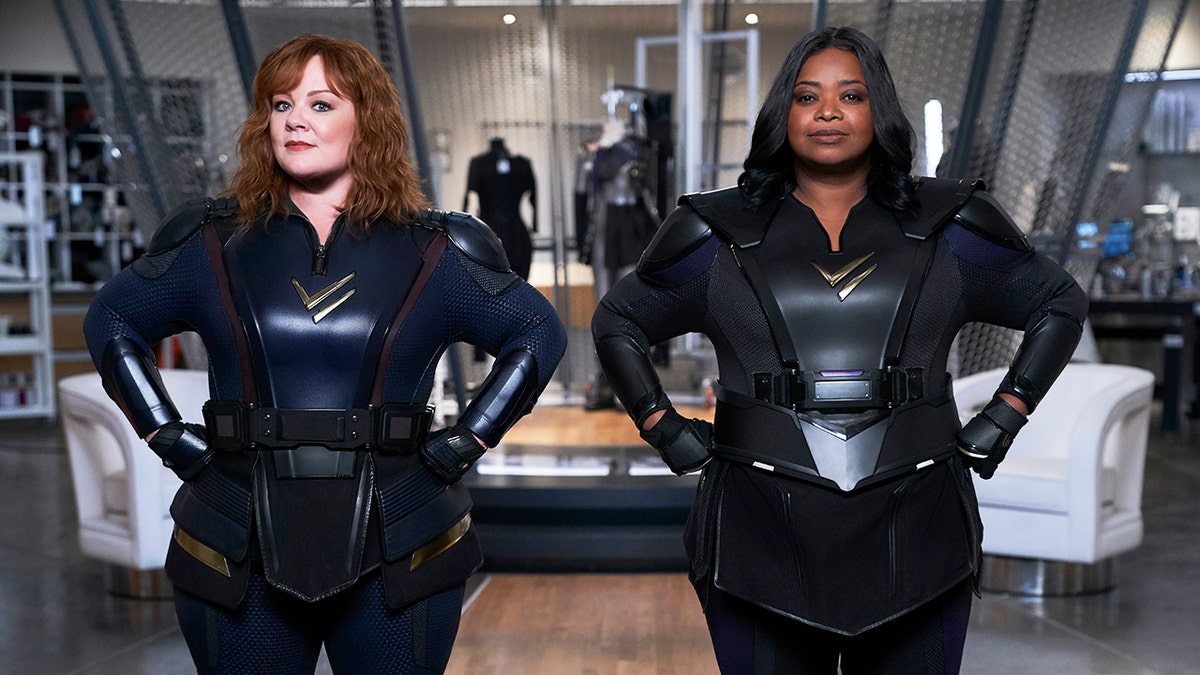 Melissa McCarthy as Lydia and Octavia Spencer as Emily in "Thunder Force."<br>
?????