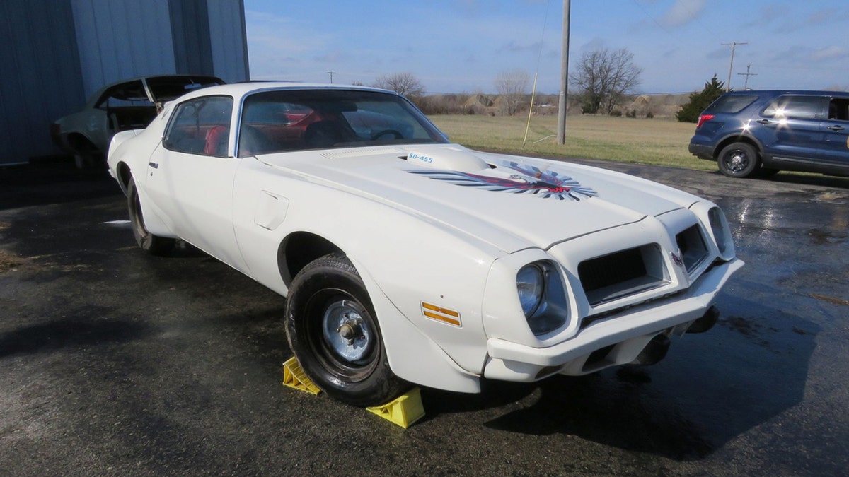 The 1974 Trans Am Super Duty has a 455 cubic-inch V8 and 4-speed manual transmission.