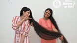 Since 2018, Nilanshi Patel, from Modasa, Gujarat, India, has held the Guinness World Records title for the longest hair on a teenager.
Nilanshi Patel, pictured with her mother, Kaminiben, ahead of her epic trim.
Ripley's