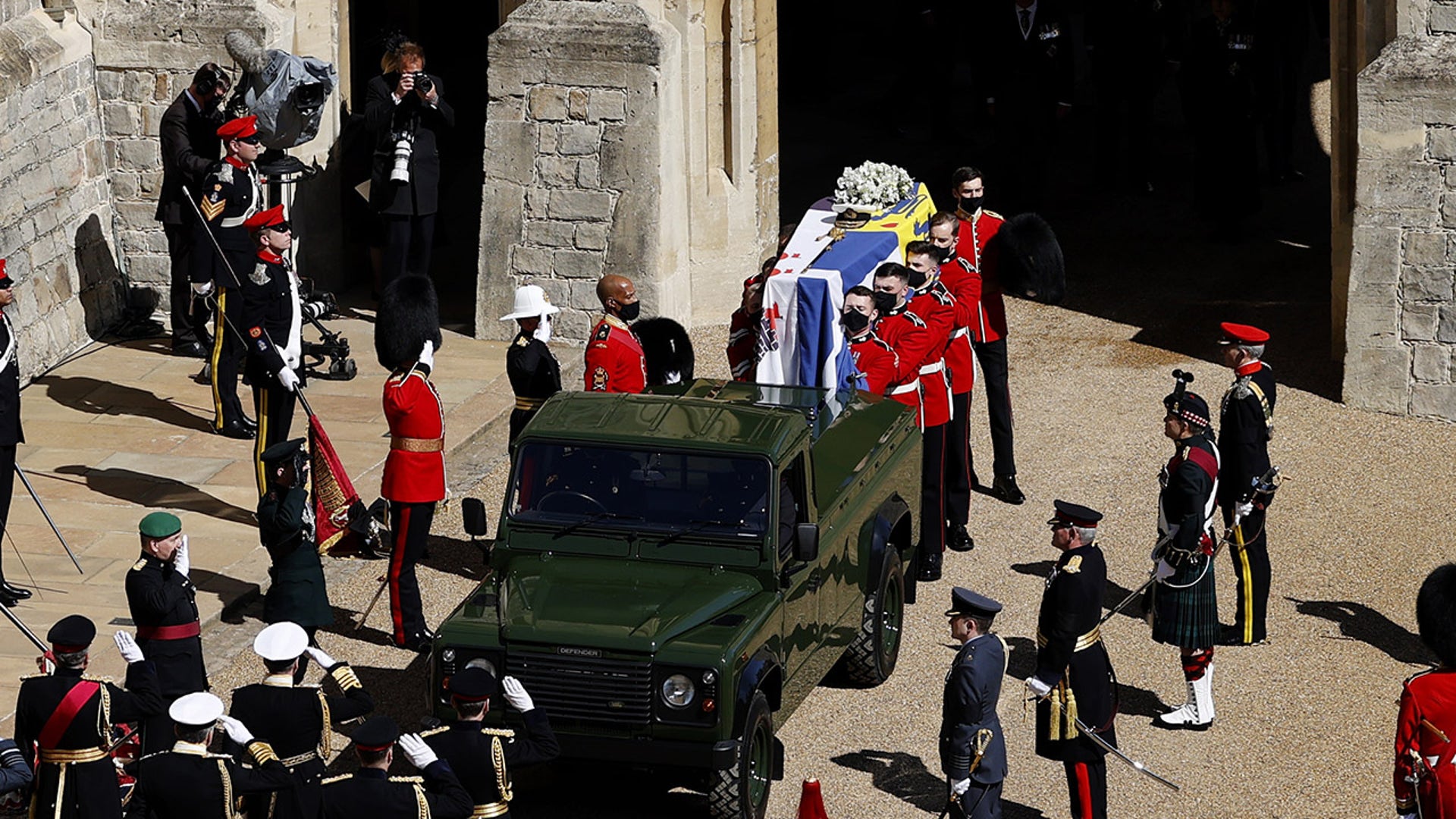 The funeral of Prince Philip, Duke of Edinburgh, is held Saturday in Windsor, England. (Photo by Adrian DENNIS / AFP)