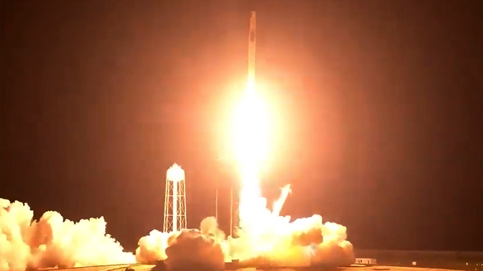 In this image made from NASA video, the SpaceX Crew Dragon spacecraft lifts off for the Crew-2 mission carrying NASA astronauts Shane Kimbrough, Megan McArthur, ESA (European Space Agency) astronaut Thomas Pesquet and Japan Aerospace Exploration Agency (JAXA) astronaut Akihiko Hoshide from Launch Complex 39A, Friday, April 23, 2021, at the Kennedy Space Center in Cape Canaveral, Fla. (NASA via AP)