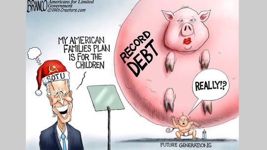 Political cartoon of the day: Burdened with debt