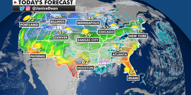 The national forecast for Wednesday, April 14. (Fox News)
