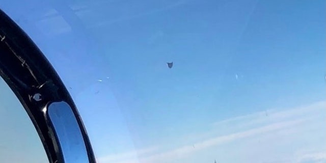 The "ACORN": An FA-18 Pilot and a Weapon Systems Officer took these photos of Unidentifed Aerial Phenomena or UAPs flying over Oceania on March 4th. 2019. Courtesy: George Knapp/Mysterywire.com.