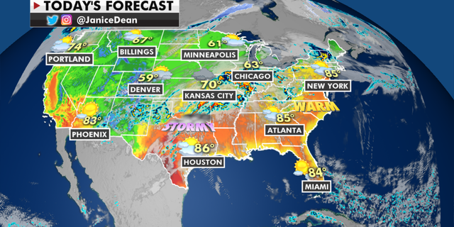 The national forecast for Wednesday, April 28. (Fox News)