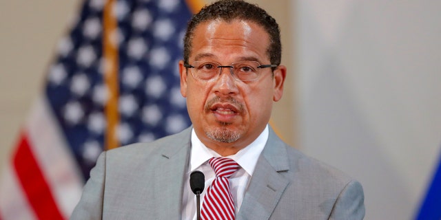 Democratic Minnesota Attorney General Keith Ellison at a press conference on June 3, 2020.