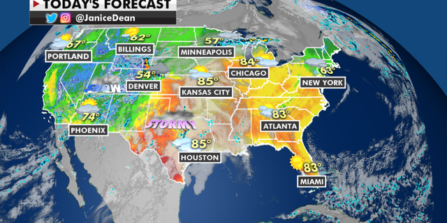 The national forecast for Tuesday, April 27. (Fox News)