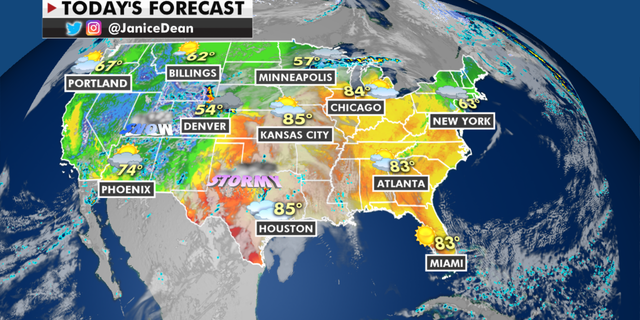 The national forecast for Tuesday, April 27. (Fox News)
