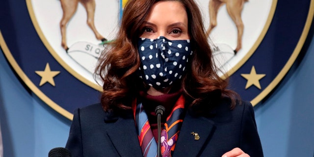 Gov. Gretchen Whitmer addresses the state during a speech in Lansing, Mich. (Michigan Office of the Governor via AP, File)