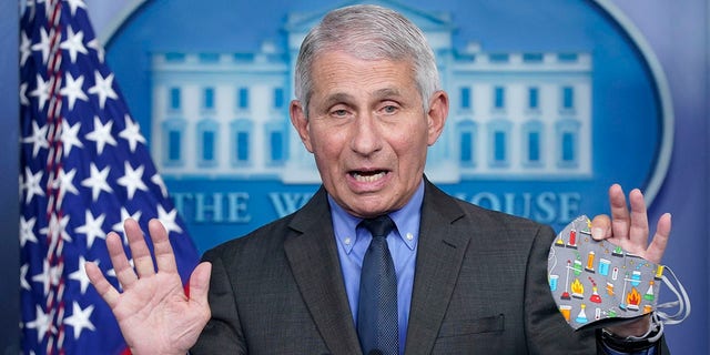 Dr. Anthony Fauci, director of the National Institute of Allergy and Infectious Diseases, speaks during a press briefing at the White House, Tuesday, April 13, 2021, in Washington. Fauci has been a regular at congressional hearings in the past year. (AP Photo/Patrick Semansky)