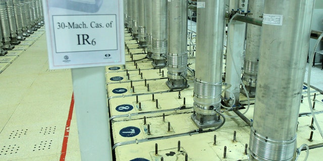 FILE - This file photo released Nov. 5, 2019, by the Atomic Energy Organization of Iran, shows centrifuge machines in the Natanz uranium enrichment facility in central Iran. 