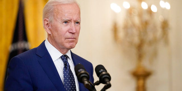 In this April 15, 2021 file photo, President Biden speaks about Russia in the East Room of the White House in Washington. (AP Photo/Andrew Harnik, File)