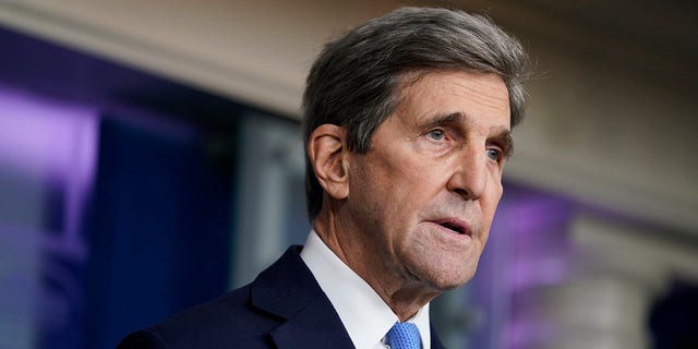 Presidential Special Envoy for Climate Action John Kerry speaks at a press briefing at the White House on January 27, 2021.