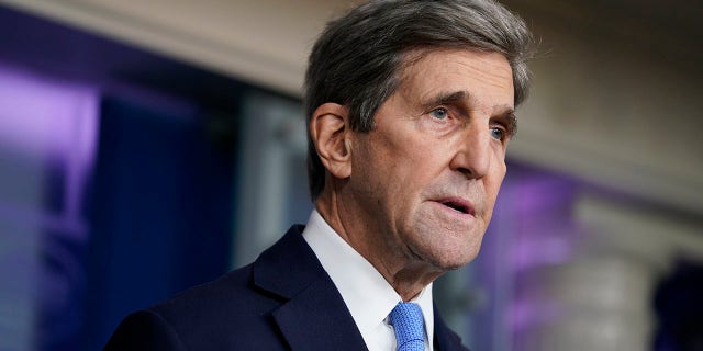 Special Presidential Envoy for Climate John Kerry speaks during a press briefing at the White House on Jan. 27, 2021.