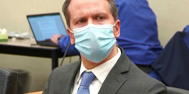 Former Minneapolis police Officer Derek Chauvin listens to guilty verdicts at his trial for the 2020 death of George Floyd at the Hennepin County Courthouse in Minneapolis, Minn. (Court TV via AP, Pool)