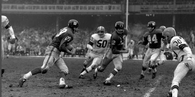 Pete Hall (12) played one season for the Giants. (Photo by NY Daily News Archive via Getty Images)