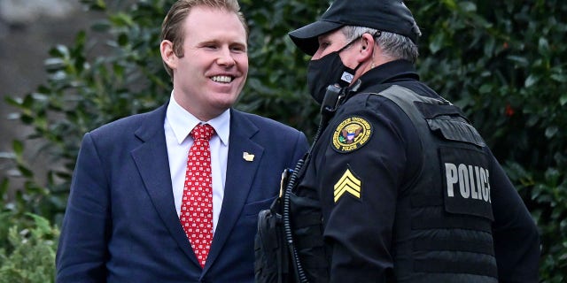 Andrew Giuliani, special assistant to former President Trump and son of Rudy Giuliani, outside the West Wing of the White House in Washington, D.C., Jan. 15, 2021.