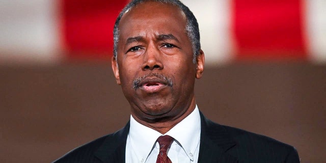 Housing and Urban Development Secretary Ben Carson addresses the Republican National Convention in a pre-recorded speech on Aug. 26, 2020.