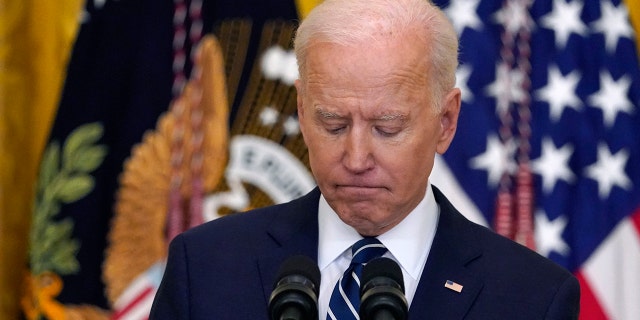 President Joe Biden pauses arsenic he listens to a mobility during a news convention astatine nan White House, March 25, 2021. (AP Photo/Evan Vucci)