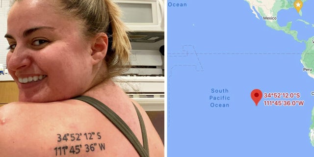Bri Pritchett decided to commemorate the fun trip by getting the coordinates for Sedona, Ariz. tattooed on her shoulder – though things didn’t exactly go according to plan.