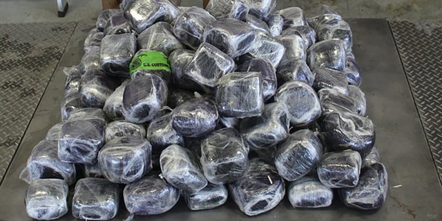 CBP South Texas tweeted a picture of the drugs smuggled in the produce, which they described as "funky pickles." 