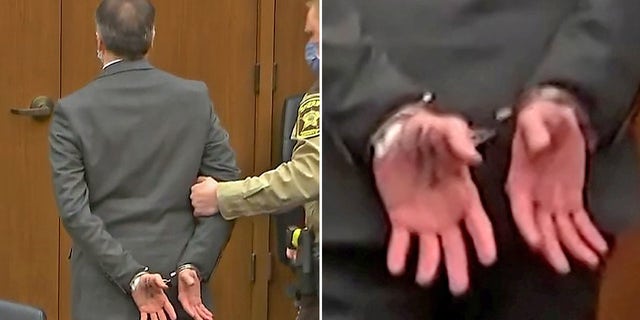 The number of Chauvin's attorney is written on his hand. 