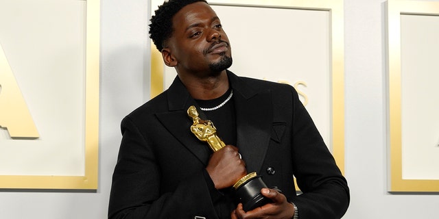 Daniel Kaluuya, winner of Actor in a Supporting Role for 'Judas and the Black Messiah,' poses in the press room during the 93rd Annual Academy Awards at Union Station on April 25, 2021, in Los Angeles, Calif. (Photo by Chris Pizzello-Pool/Getty Images)