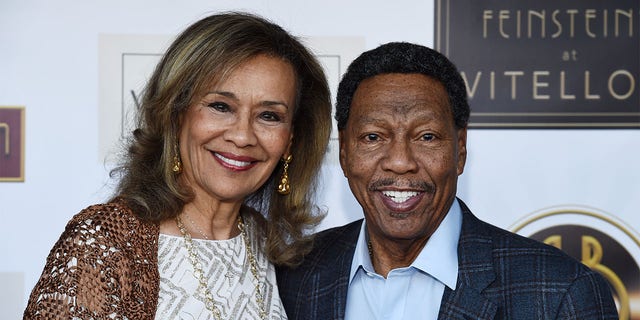 Singer Marilyn McCoo (L) and musician Billy Davis Jr. arrive at the debut of the Southern California location of Michael Feinstein's new supper club Feinstein's at Vitello's on June 13, 2019, in Studio City, California.