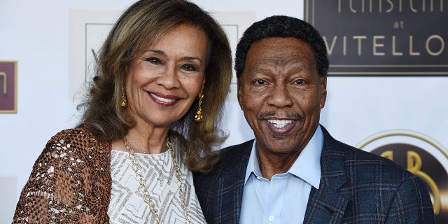 Singer Marilyn McCoo (L) and musician Billy Davis Jr. arrive at the debut of the Southern California location of Michael Feinstein's new supper club Feinstein's at Vitello's on June 13, 2019, in Studio City, California.