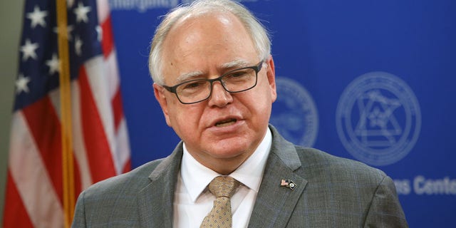 Minnesota Gov. Tim Walz speaks to the press June 3, 2020, in St. Paul, Minn.