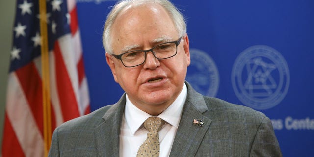 Minnesota Gov. Tim Walz speaks to the press June 3, 2020, in St. Paul, Minn.