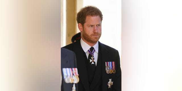 Prince Harry flew to the U.K. for his grandfather Prince Philip's funeral. His wife Meghan Markle, who is expecting the couple's second child, stayed behind in California due to doctor's orders.