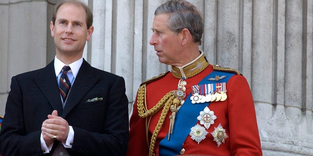 Prince Charles speaks on the balcony of Buckingham Palace after reports broke out about the rift between the brothers of Prince Charles, the Welsh Guard, his brother Prince Edward and the Earl of Wessex. 