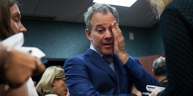 New York State Attorney General Eric Schneiderman pauses while speaking to reporters following a press conference to call for an end of Immigration and Customs Enforcement (ICE) raids in New York state courts, Aug. 3, 2017, in the Brooklyn borough of New York City. (Drew Angerer/Getty Images)