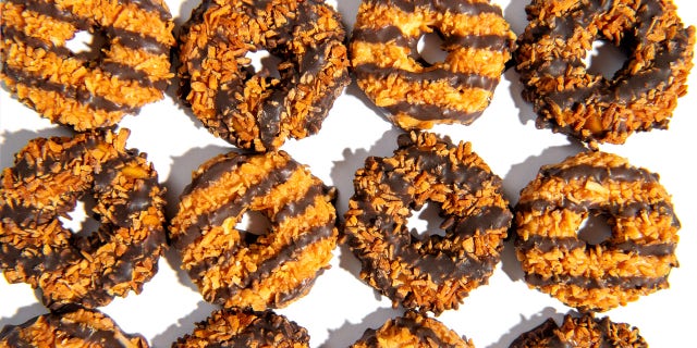 Samoas and Carmel de-lites Girl Scouts cookies.