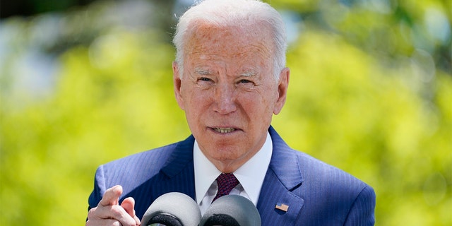 President Biden speaks about COVID-19, on the North Lawn of the White House, Tuesday, April 27, 2021, in Washington. (AP Photo/Evan Vucci)