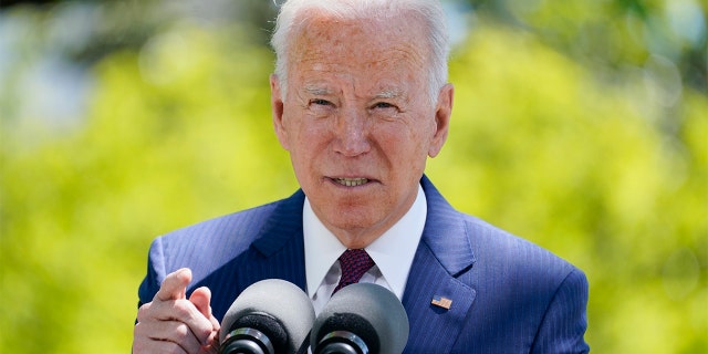 President Biden speaks about COVID-19, on the North Lawn of the White House, Tuesday, April 27, 2021, in Washington. (AP Photo/Evan Vucci)