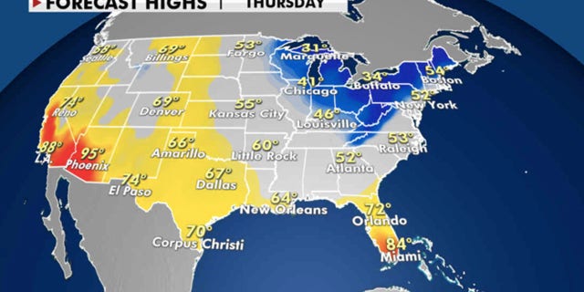 Areas from the Plains to Tennessee Valley will see sub-freezing temperatures. (Fox News)