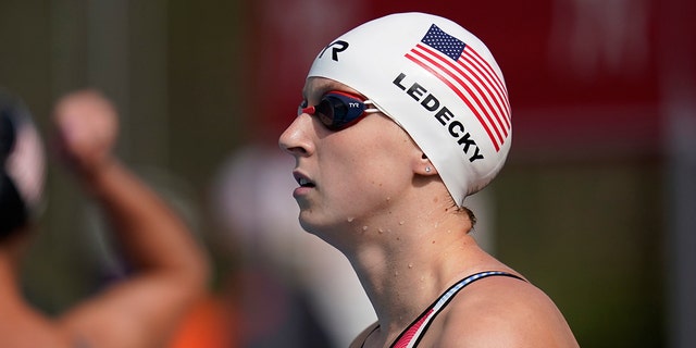 Katie Ledecky prepares