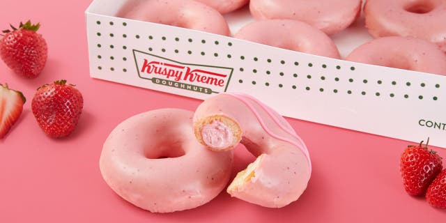 Krispy Kreme announced it will be bringing back its beloved strawberry treats starting on April 26, 2021. (Krispy Kreme Doughnuts)
