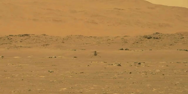 Der experimentelle Mars-Hubschrauber Ingenuity der NASA landet am Montag auf der Marsoberfläche.  (NASA / AP)