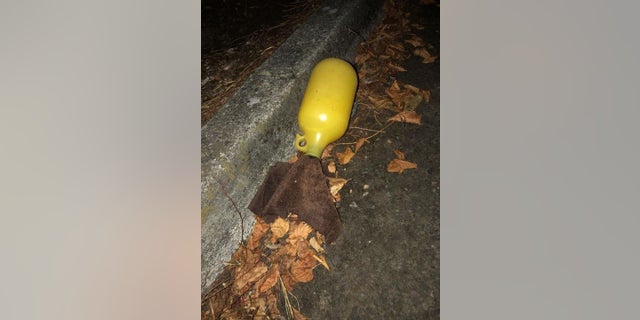 An incendiary device authorities say a man used to hurl at Portland police officers during demonstrations last year.
