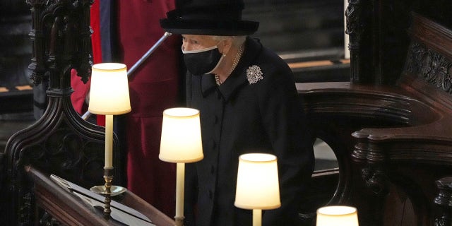 Queen Elizabeth attends the funeral service of her late husband of 73 years, Prince Philip. 